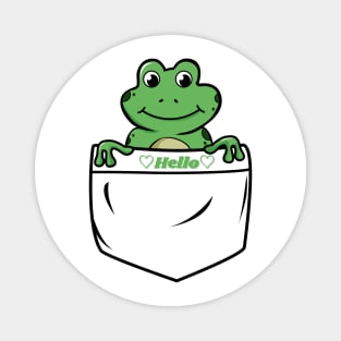 Cute frog popping out of the pocket Magnet